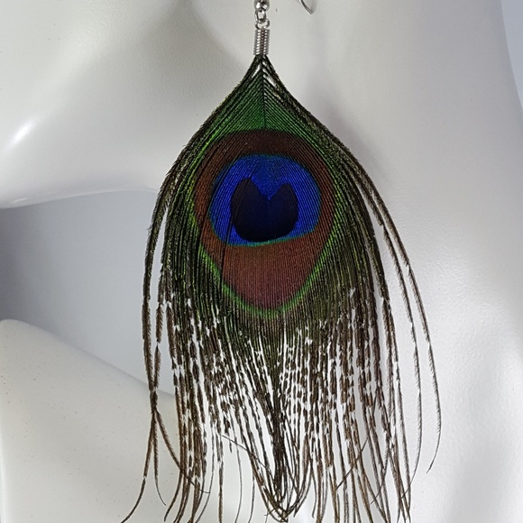 Hand Crafted Jewelry - Beautiful Peacock earrings made in Kenya.